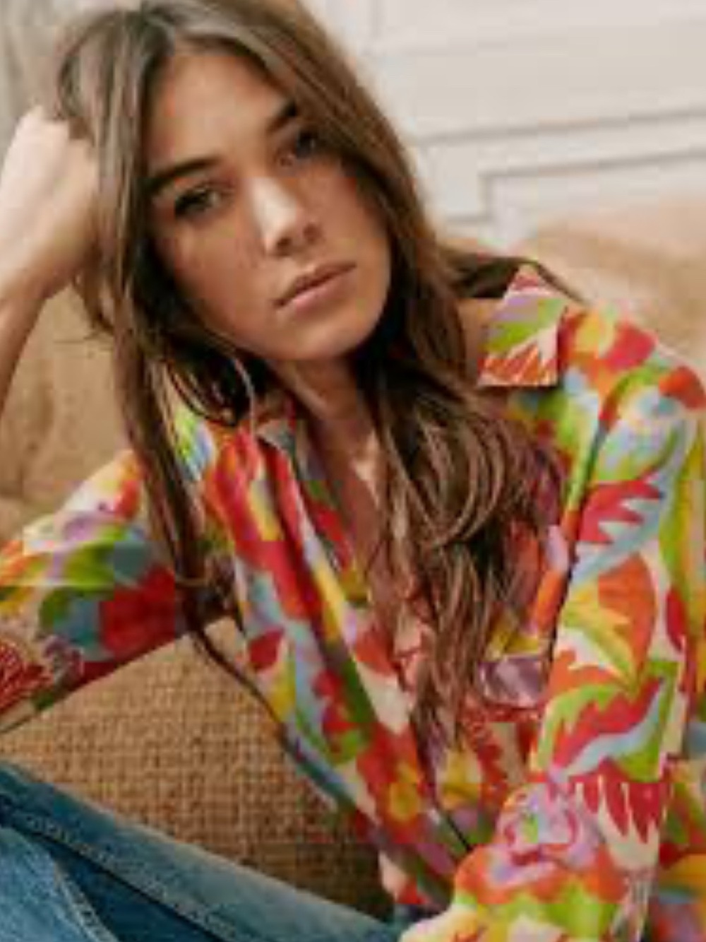 SEZANE Tomboy Multicolor Floral Button-Up Shirt - EU 36